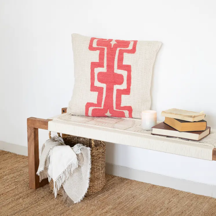 20" Coral Throw Pillow