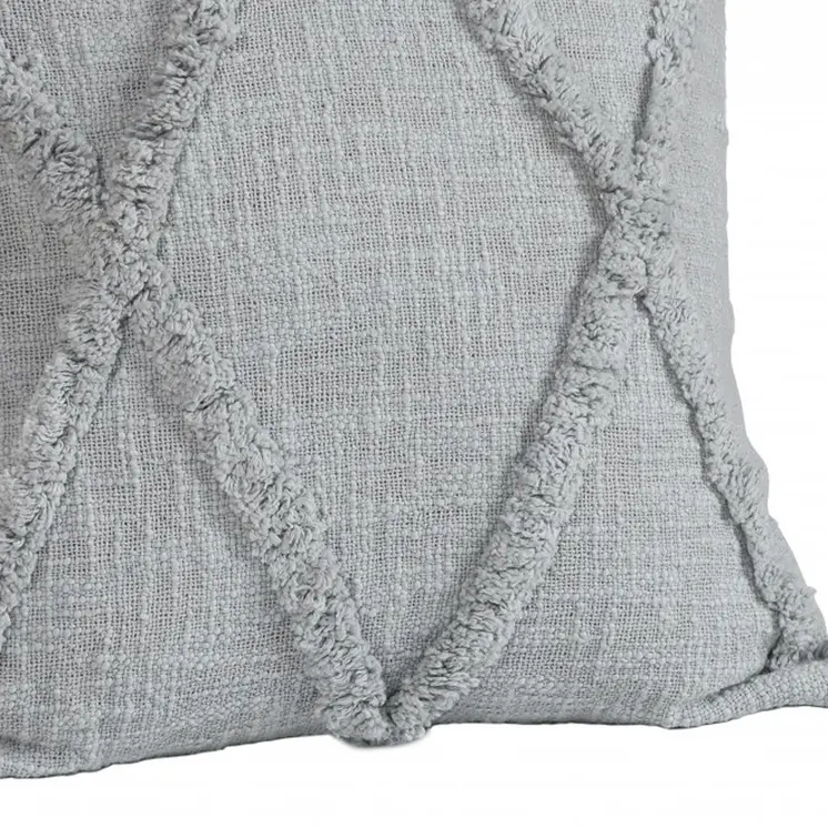 20" Gray Cotton Throw Pillow