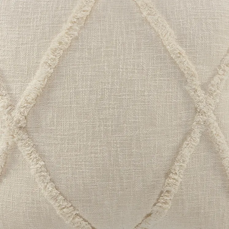 20" Ivory Cotton Throw Pillow