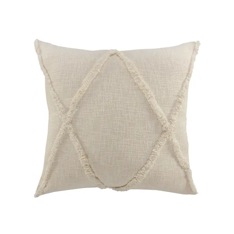 20" Ivory Cotton Throw Pillow