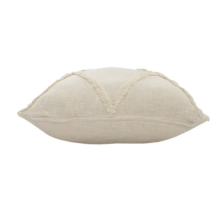 20" Ivory Cotton Throw Pillow