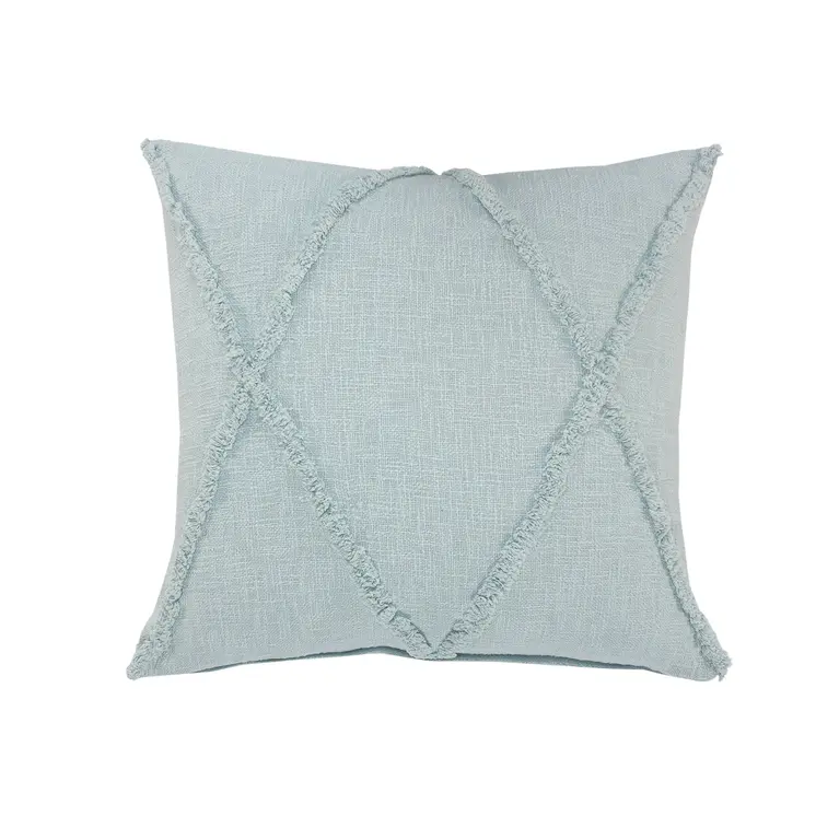 18" Blue Cotton Throw Pillow
