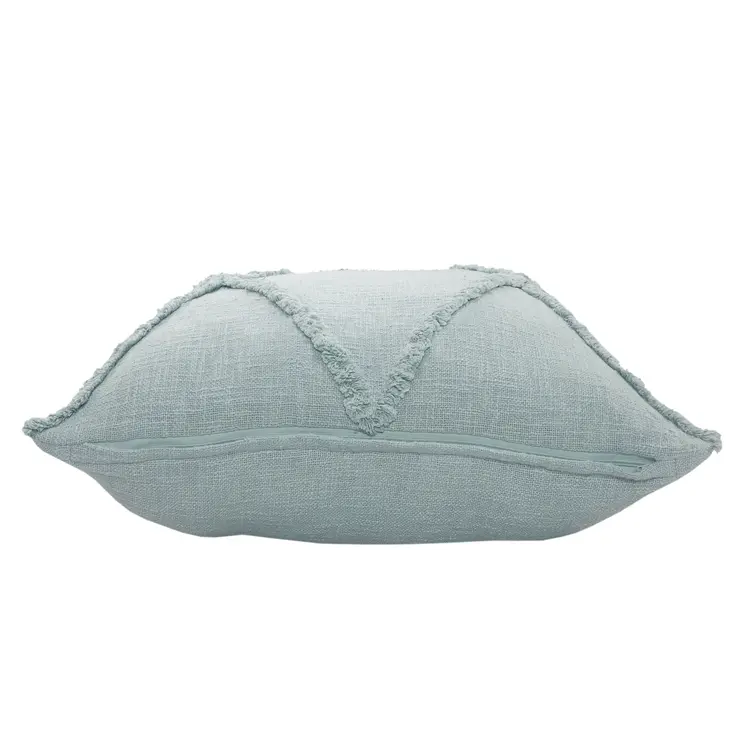18" Blue Cotton Throw Pillow