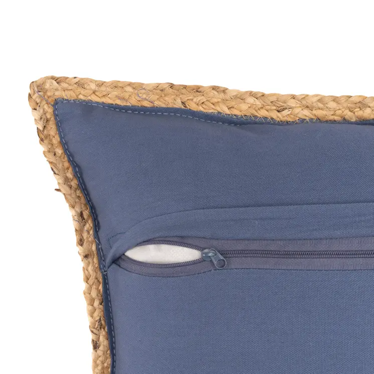 20" Blue and Beige Throw Pillow