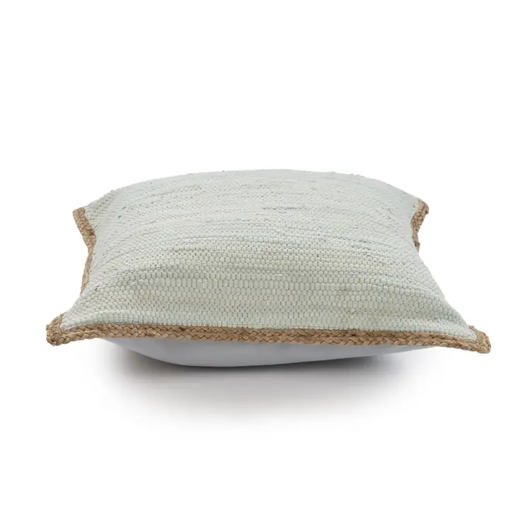 20" Beige and Green Throw Pillow