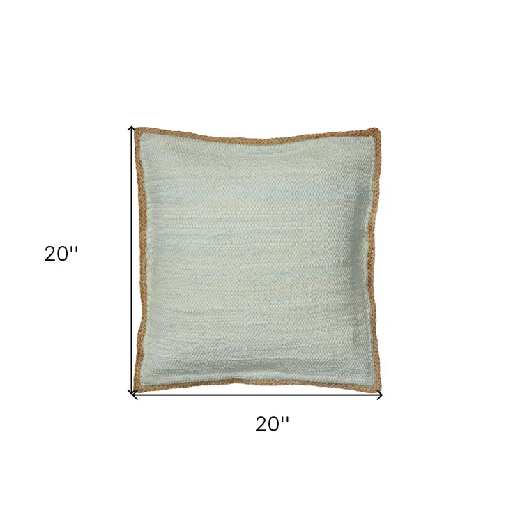 20" Beige and Green Throw Pillow