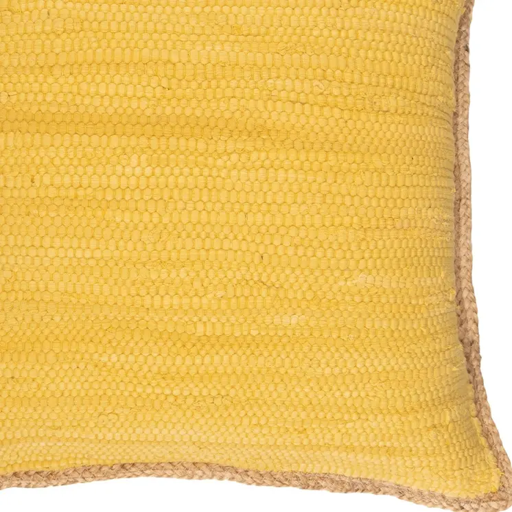 20" Yellow and Beige Throw Pillow