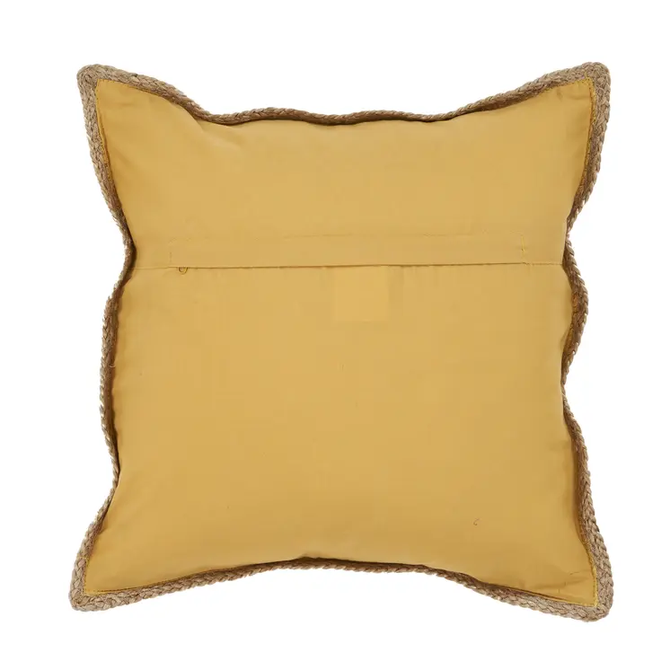 20" Yellow and Beige Throw Pillow