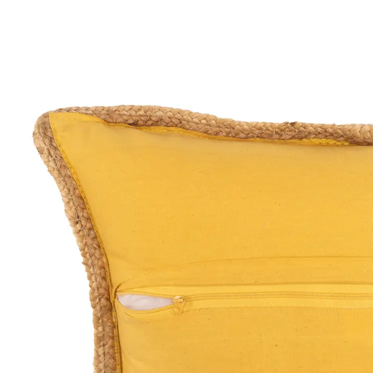 20" Yellow and Beige Throw Pillow