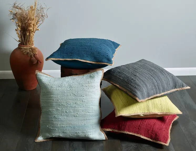 20" Red Cotton Throw Pillow
