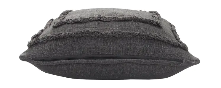 20" Gray Cotton Throw Pillow