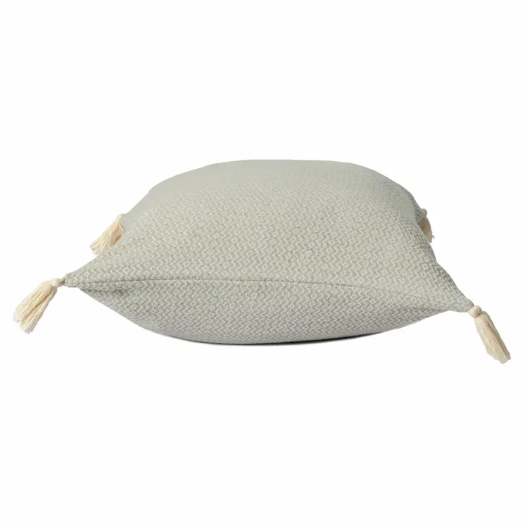 18" X 18" Light Gray 100% Cotton Geometric Zippered Pillow