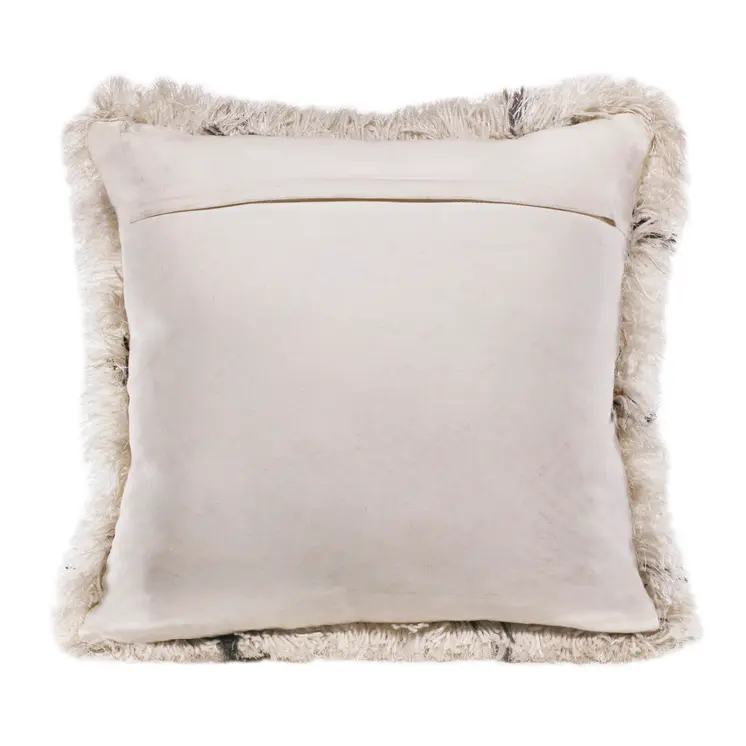 20" Black And White Fabric Geometric Throw Pillow