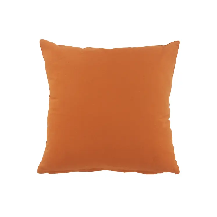 20" X 20" Orange And Dark Orange 100% Cotton Geometric Zippered Pillow