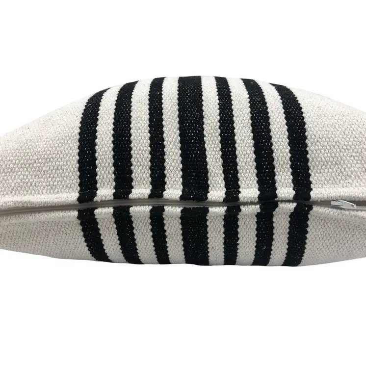 22" Black and White Throw Pillow