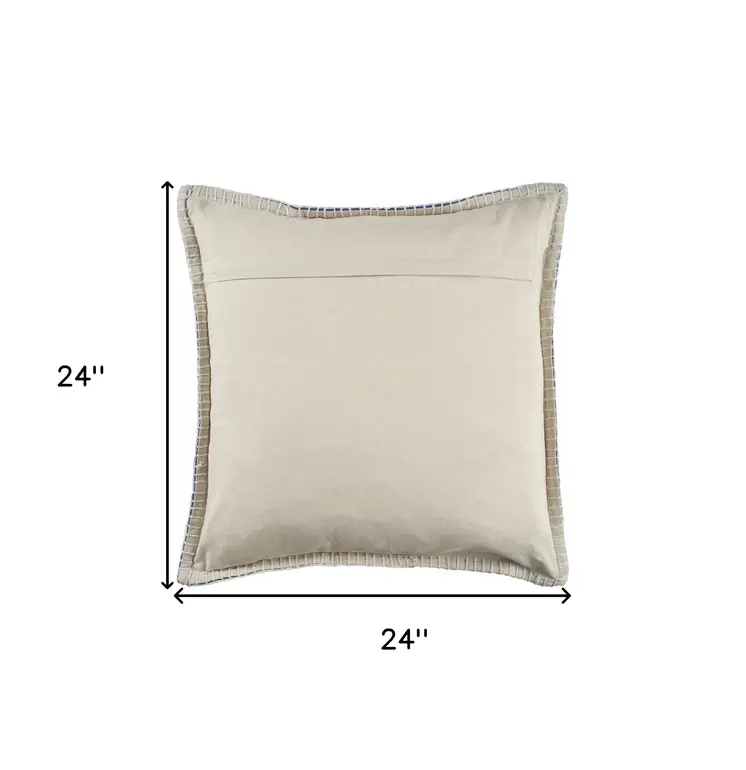 24" Blue Throw Pillow
