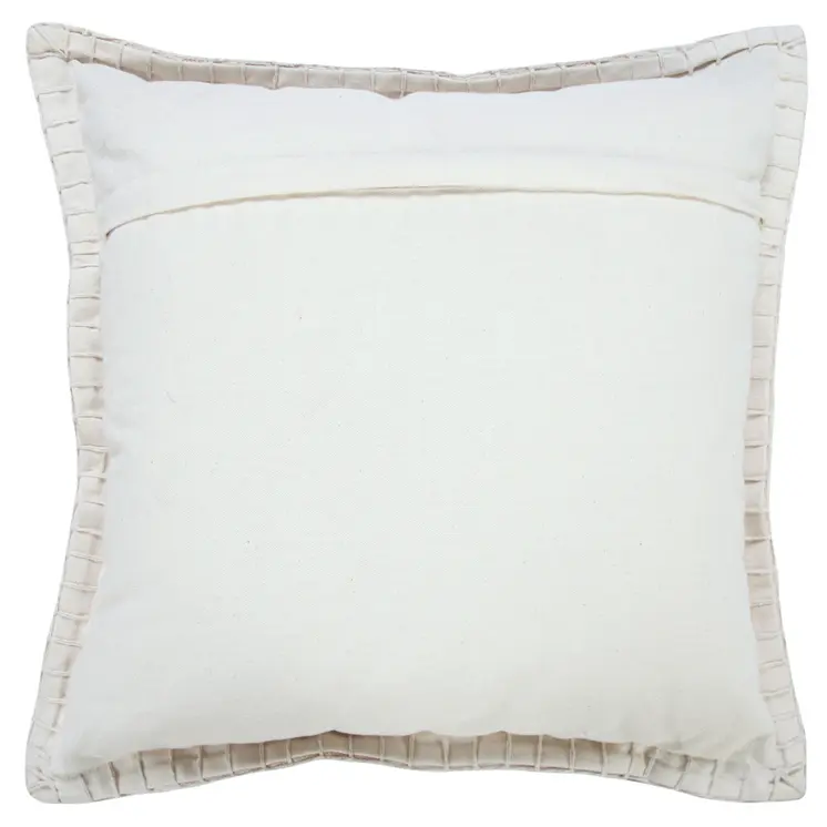 20" X 20" Beige 100% Cotton Zippered Pillow