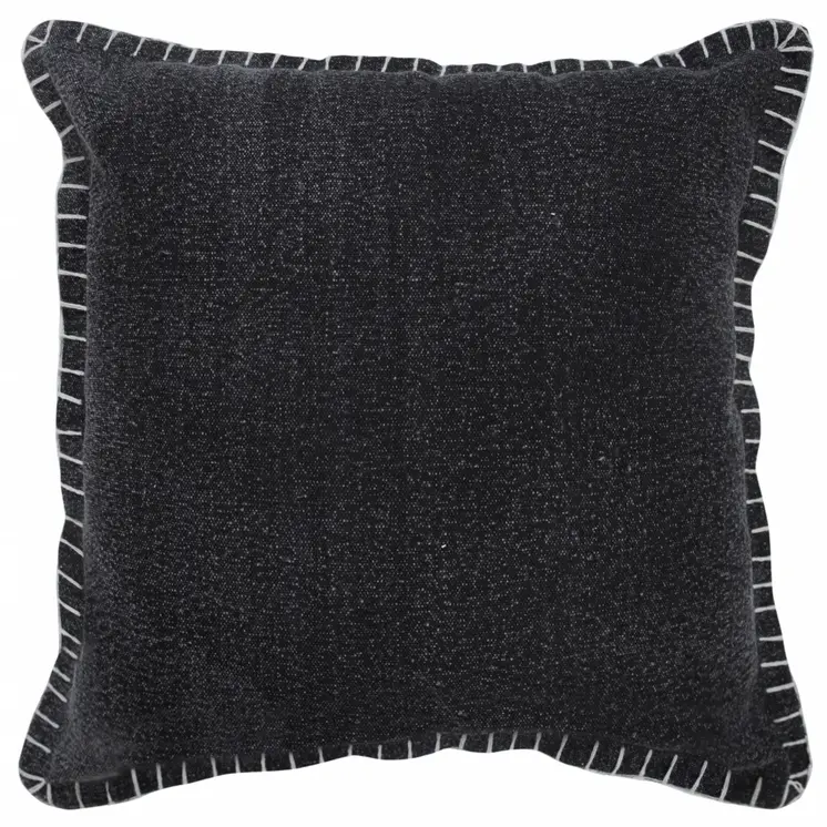 20" Black Cotton Throw Pillow