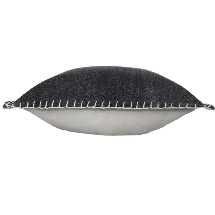 20" Black Cotton Throw Pillow