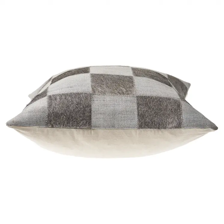 20" Silver and Brown Throw Pillow
