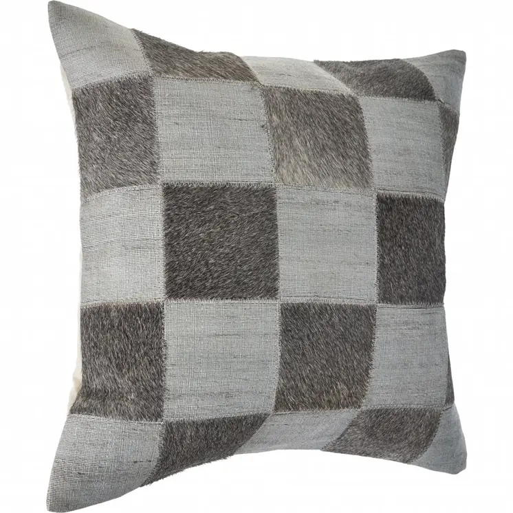 20" Silver and Brown Throw Pillow