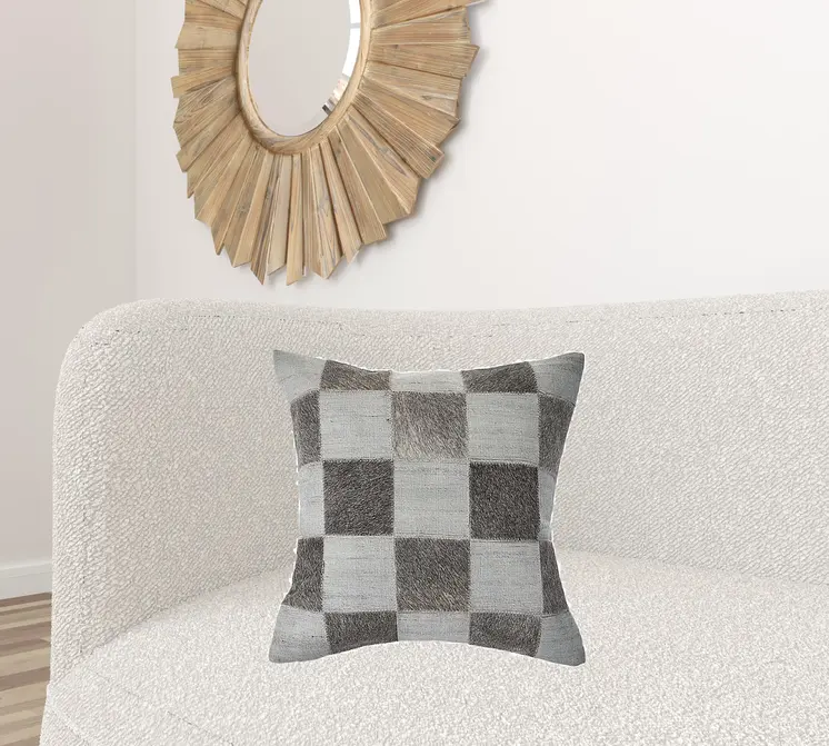 20" Silver and Brown Throw Pillow
