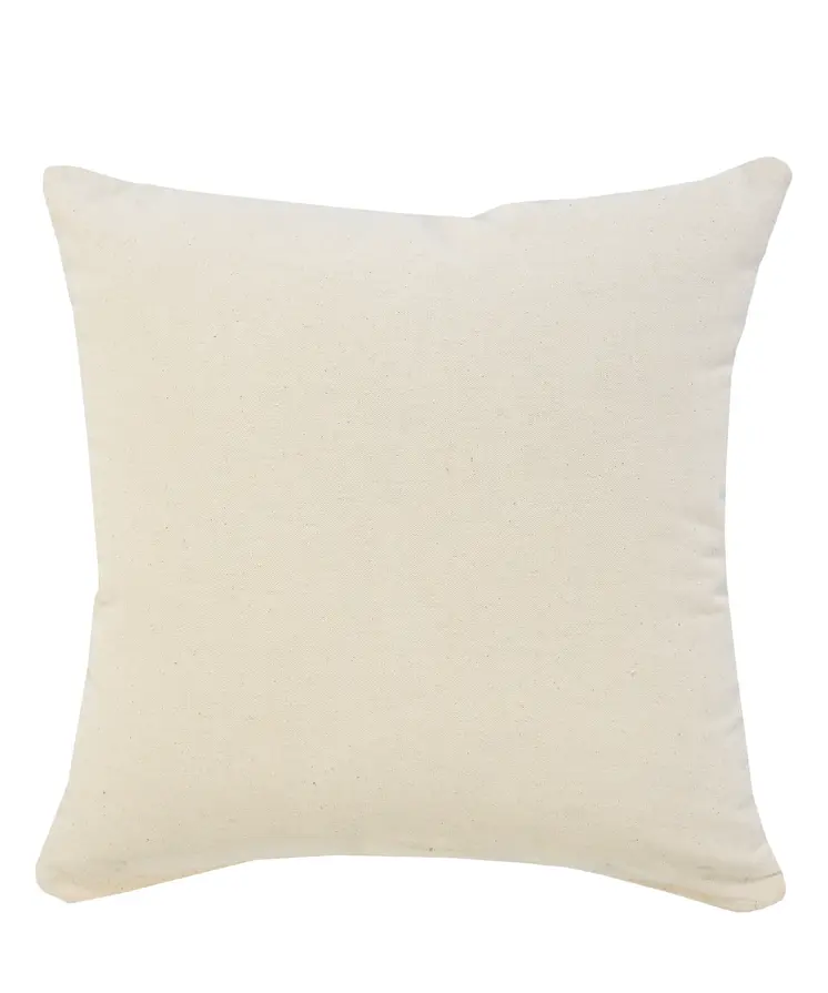 20" X 20" Purple And Cream 100% Cotton Striped Zippered Pillow