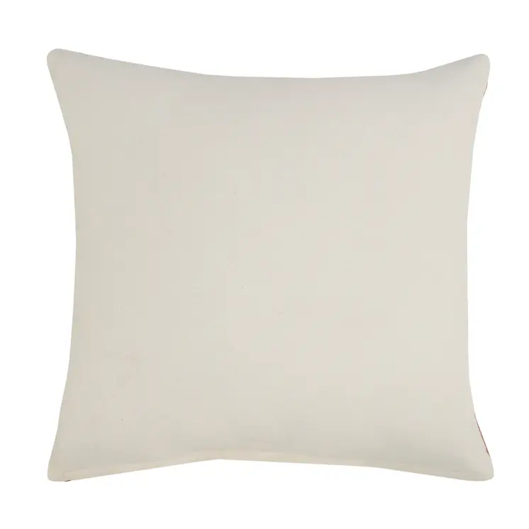 20" X 20" Orange And White 100% Cotton Zippered Pillow