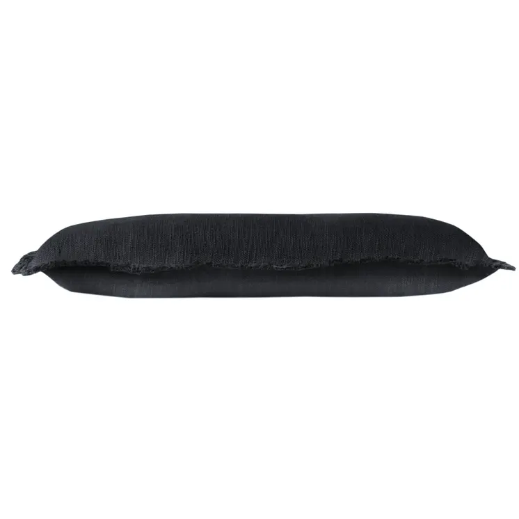 14" X 36" Jet Black 100% Cotton Zippered Pillow