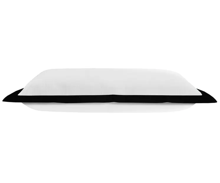 14" X 36" Black And White Cotton Color Block Throw Pillow