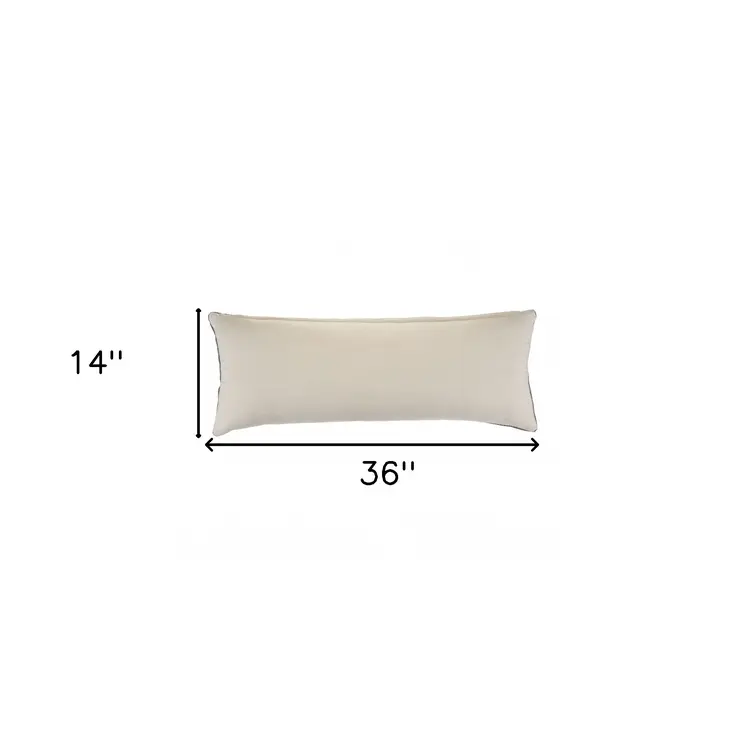 14" X 36" Gray Throw Pillow