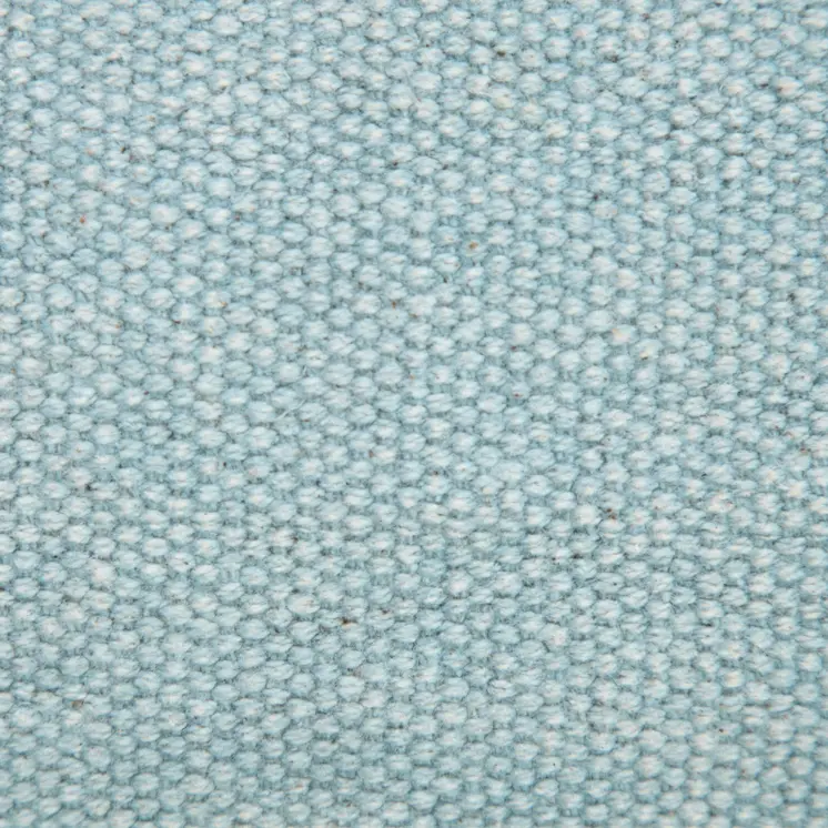 14" X 36" Light Blue Cotton Lumbar Throw Pillow With Fringe