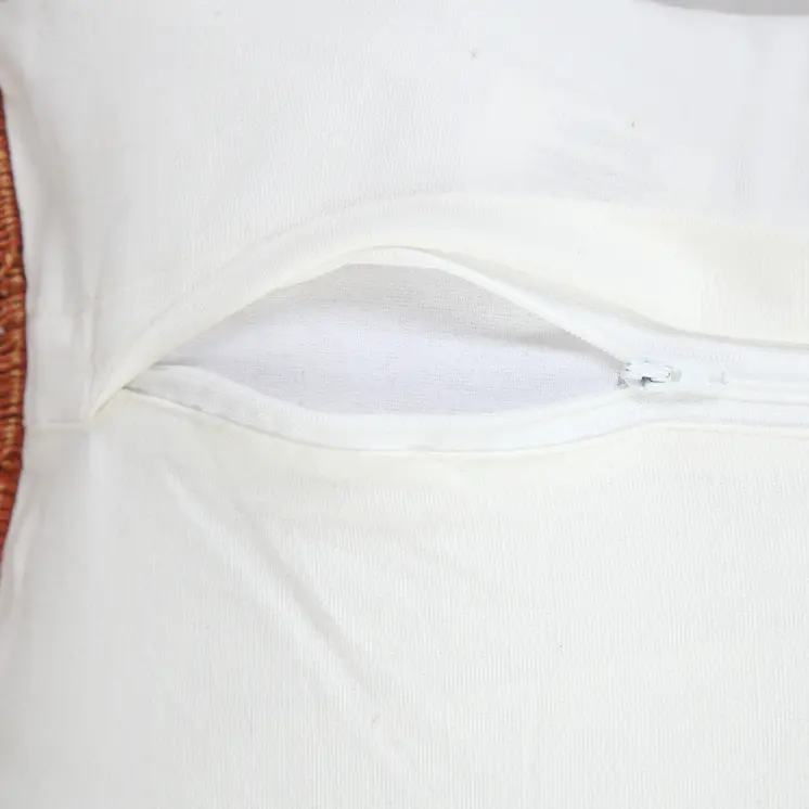 14" X 36" Terra Cotta Stonewashed Cotton Throw Pillow With Fringe