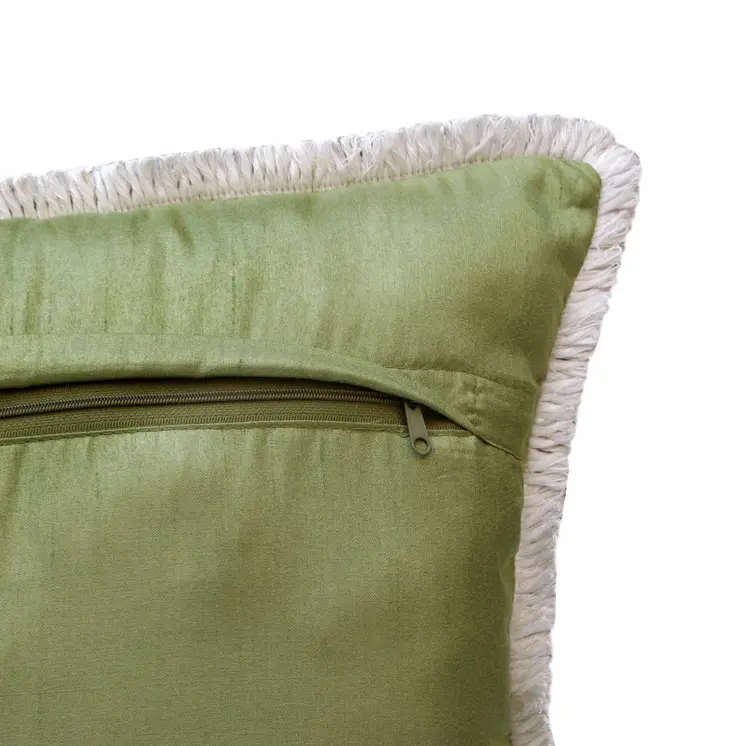20" Green Pink And White Fabric Bird Throw Pillow