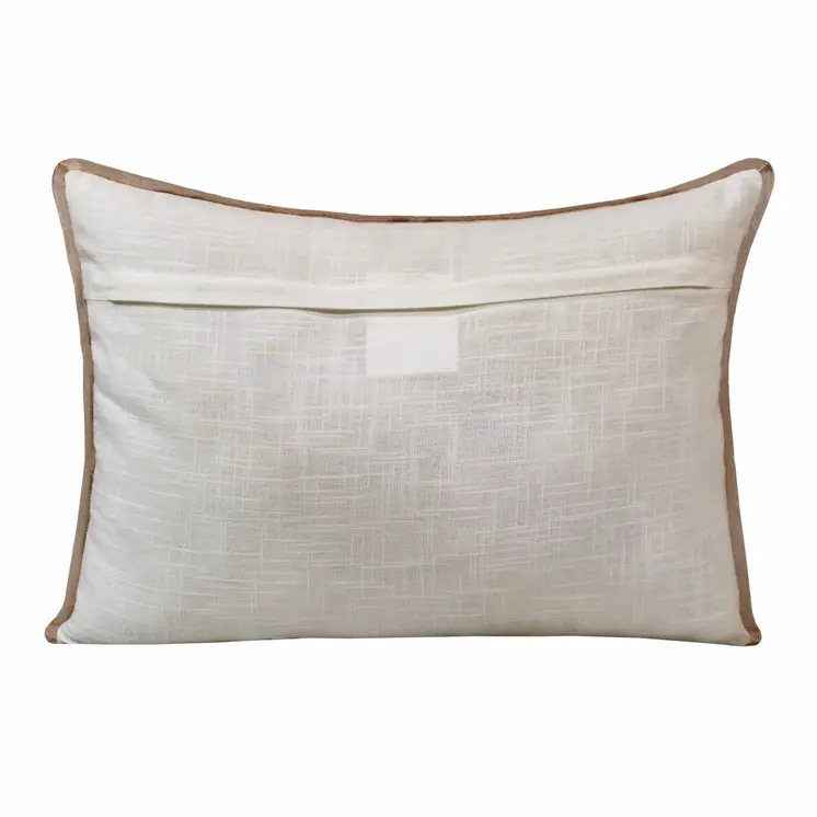 14" X 20" Gray And Copper 100% Cotton Geometric Zippered Pillow