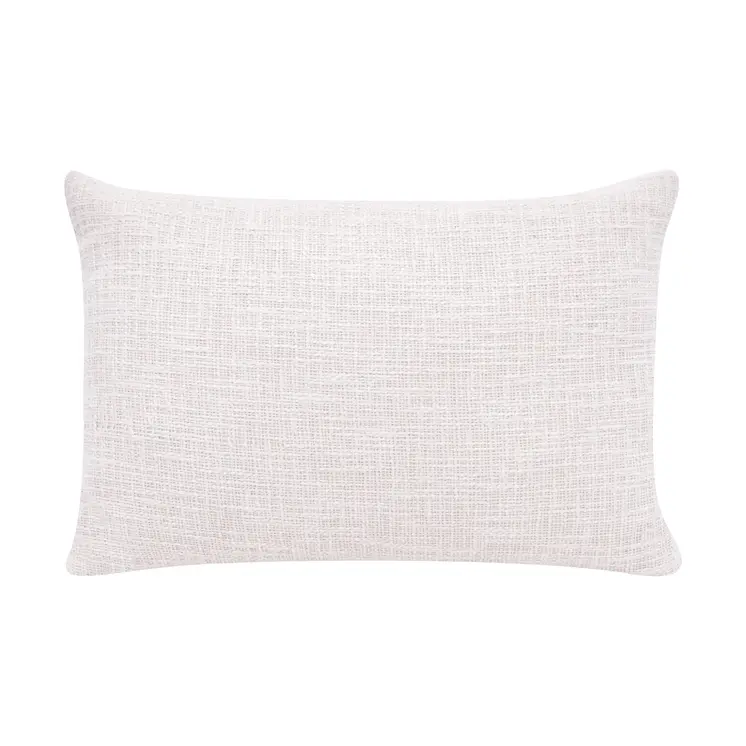 16" X 24" Light Blue And Ivory 100% Cotton Geometric Zippered Pillow