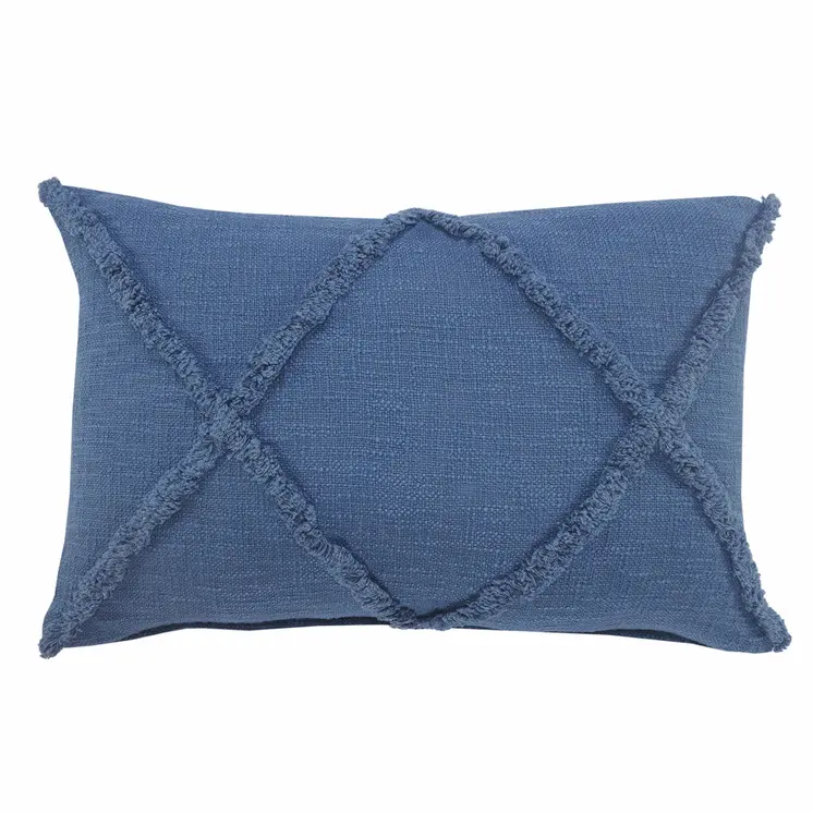 16" X 24" Cobalt Blue 100% Cotton Zippered Pillow