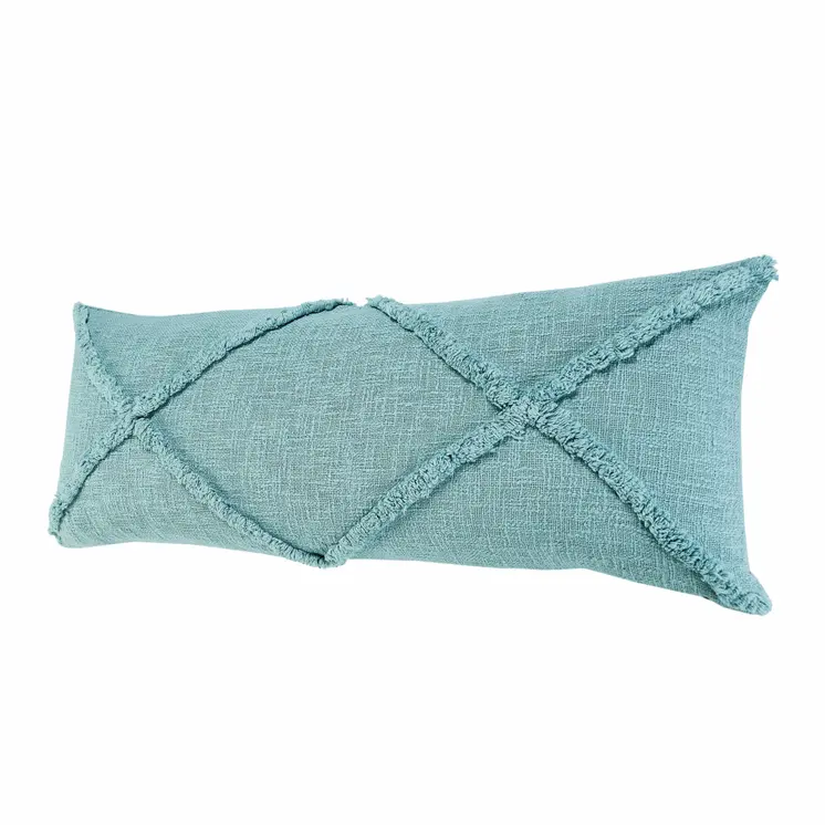 14" X 36" Aqua Cotton Throw Pillow