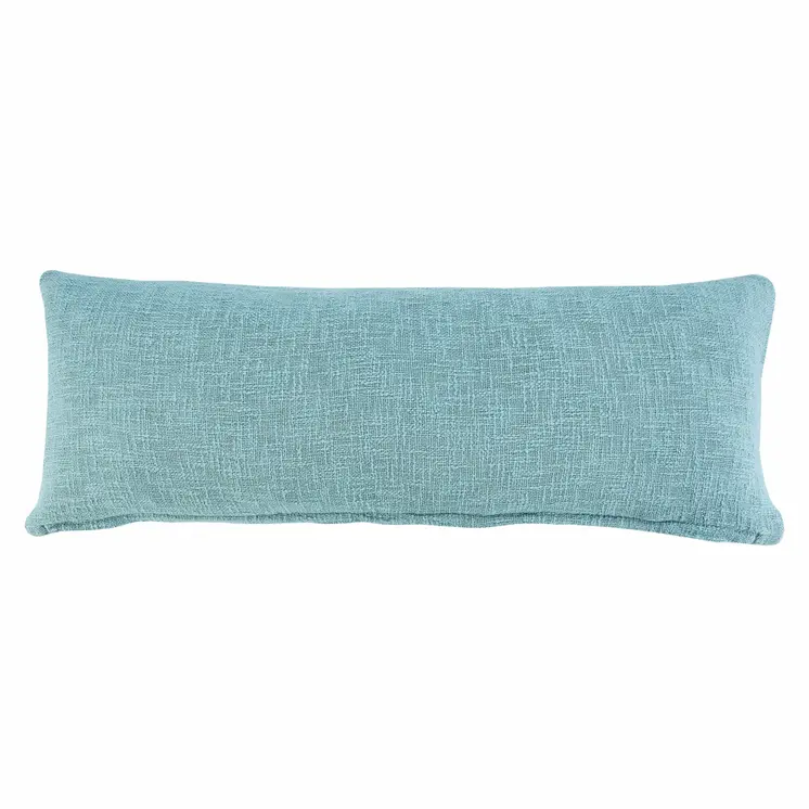 14" X 36" Aqua Cotton Throw Pillow