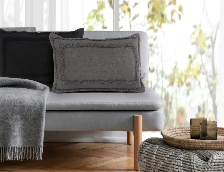 16" X 24" Gray Throw Pillow