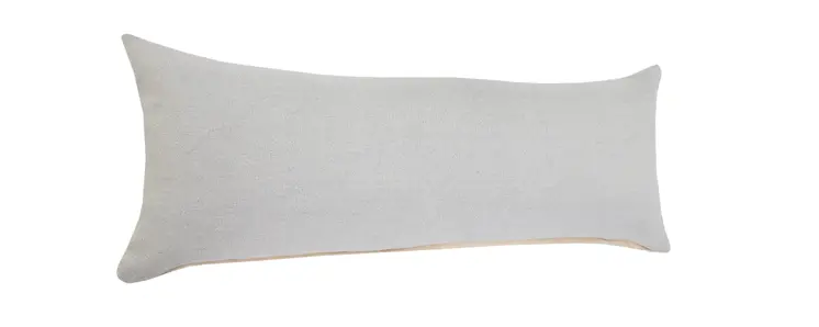 14" X 36" Light Gray Cotton Throw Pillow