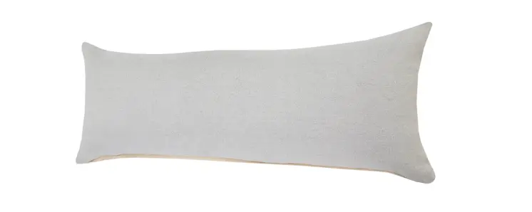 14" X 36" Light Gray Cotton Throw Pillow