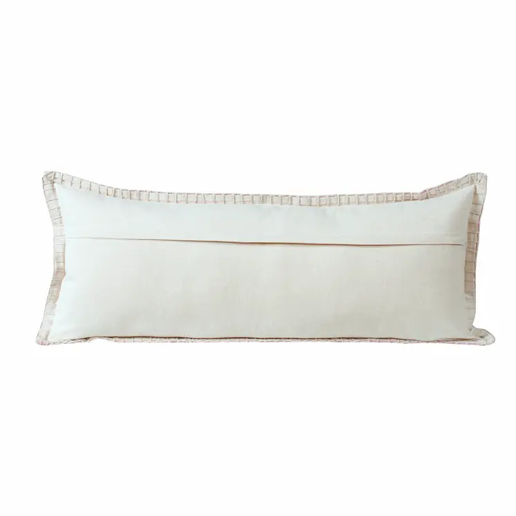 14" X 36" Light Pink Cotton Throw Pillow