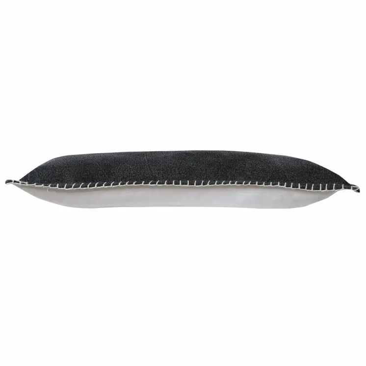 14" X 36" Black Cotton Throw Pillow