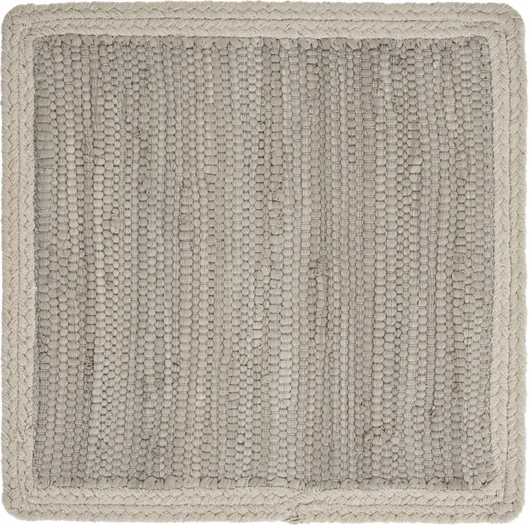 15" Set of Four Natural Solid With Border Cotton Square Placemats