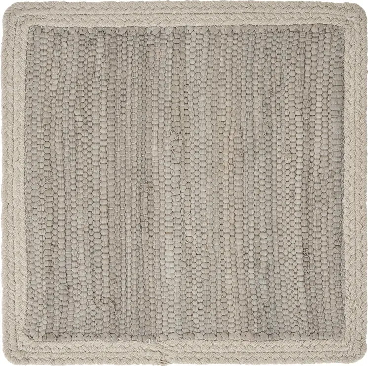 15" Set of Four Natural Solid With Border Cotton Square Placemats