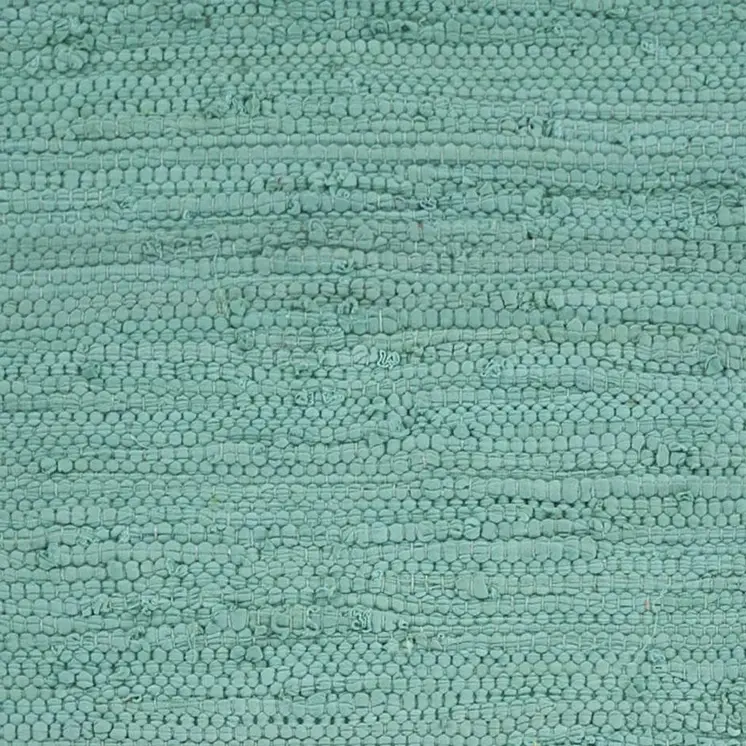 80" Turquoise And Natural Solid With Border Cotton Table Runner