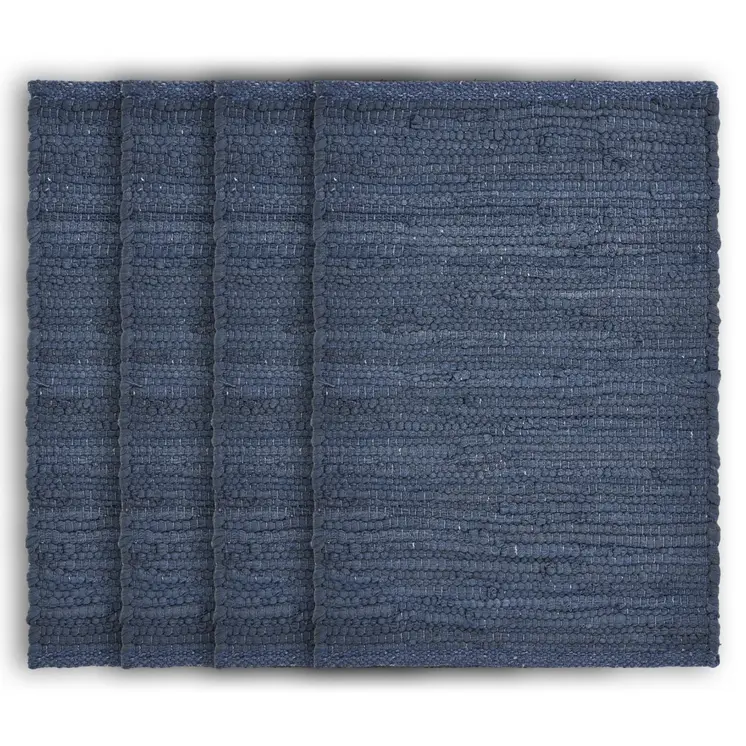 19" Set of Four Navy Blue Cotton Placemats