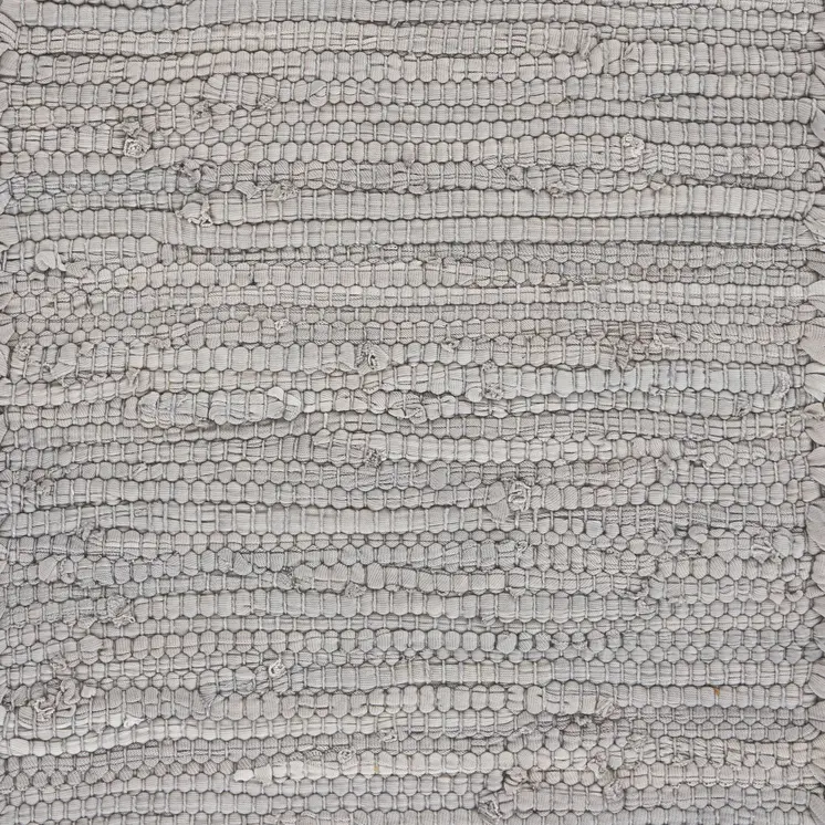 19" Set of Four Gray And Natural Cotton Placemats