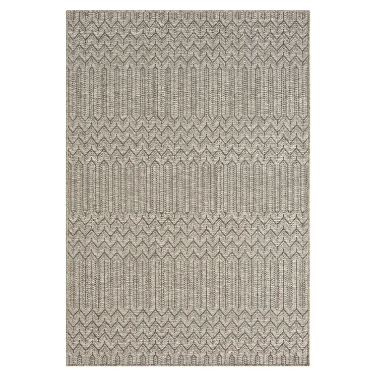 8' X 10' Gray Chevron Handmade Indoor Outdoor Area Rug